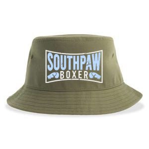 Southpaw Boxer Proud Left Handed Boxing Gloves Quote Cute Gift Sustainable Bucket Hat