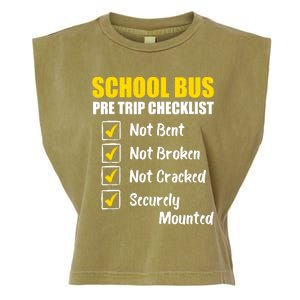 School Bus Pre Trip Checklist School Bus Driver Appreciation Garment-Dyed Women's Muscle Tee