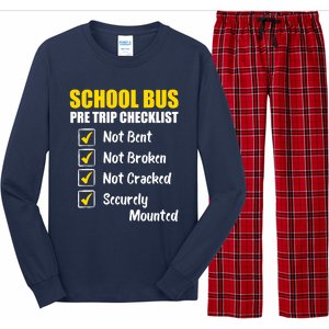 School Bus Pre Trip Checklist School Bus Driver Appreciation Long Sleeve Pajama Set