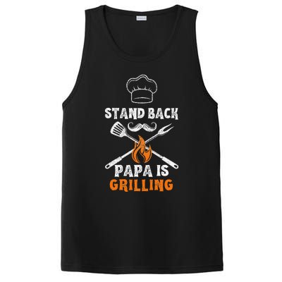 Stand Back Papa Is Grilling Funny Grill BBQ Dad PosiCharge Competitor Tank