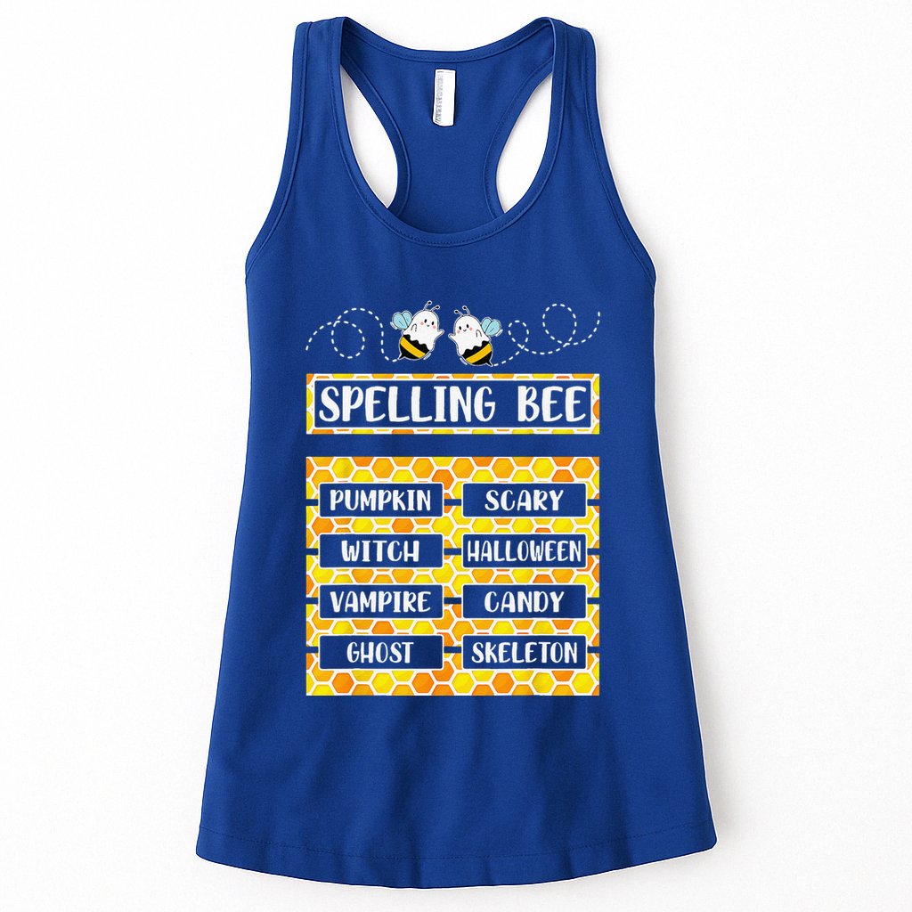 Spelling Bee Pun Halloween Costume For Teachers Womens Tank Top