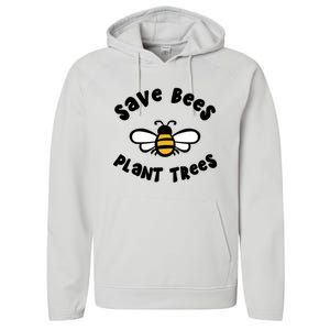 Save Bees Plant Trees Beekeeper Honey Conservation Earth Gift Performance Fleece Hoodie