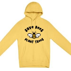 Save Bees Plant Trees Beekeeper Honey Conservation Earth Gift Premium Pullover Hoodie