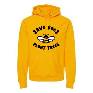 Save Bees Plant Trees Beekeeper Honey Conservation Earth Gift Premium Hoodie