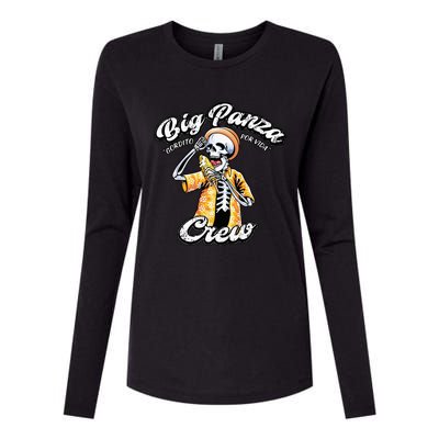 Skeleton Big Panza Crew Chingon Womens Cotton Relaxed Long Sleeve T-Shirt