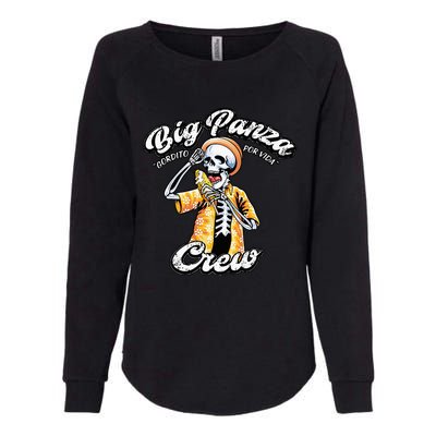 Skeleton Big Panza Crew Chingon Womens California Wash Sweatshirt