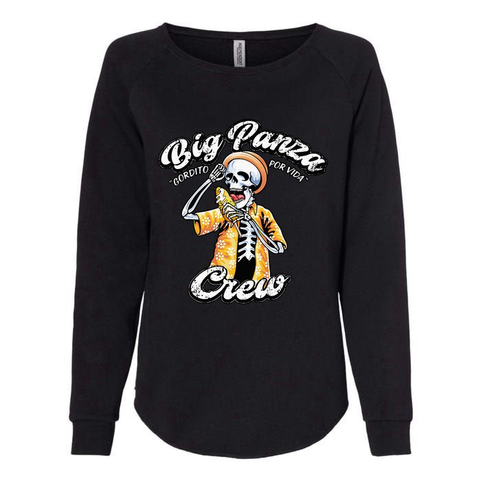 Skeleton Big Panza Crew Chingon Womens California Wash Sweatshirt