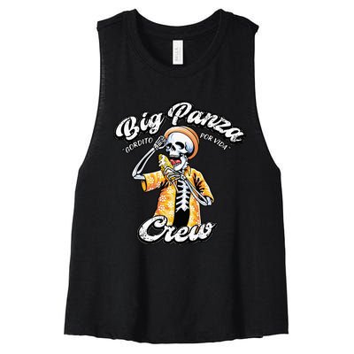 Skeleton Big Panza Crew Chingon Women's Racerback Cropped Tank