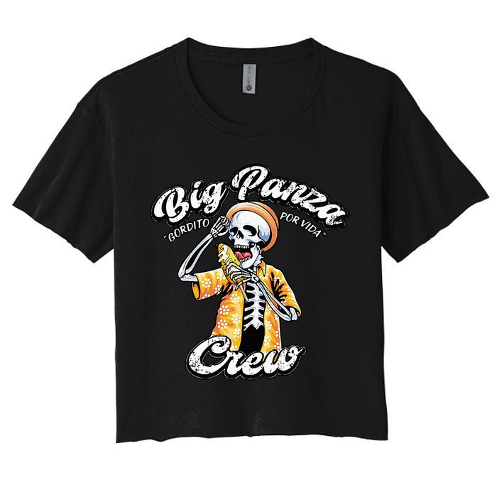 Skeleton Big Panza Crew Chingon Women's Crop Top Tee