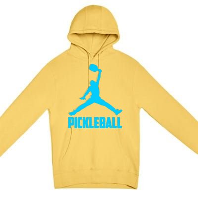 Sky Blue Pickleball Sports Logo Premium Pullover Hoodie