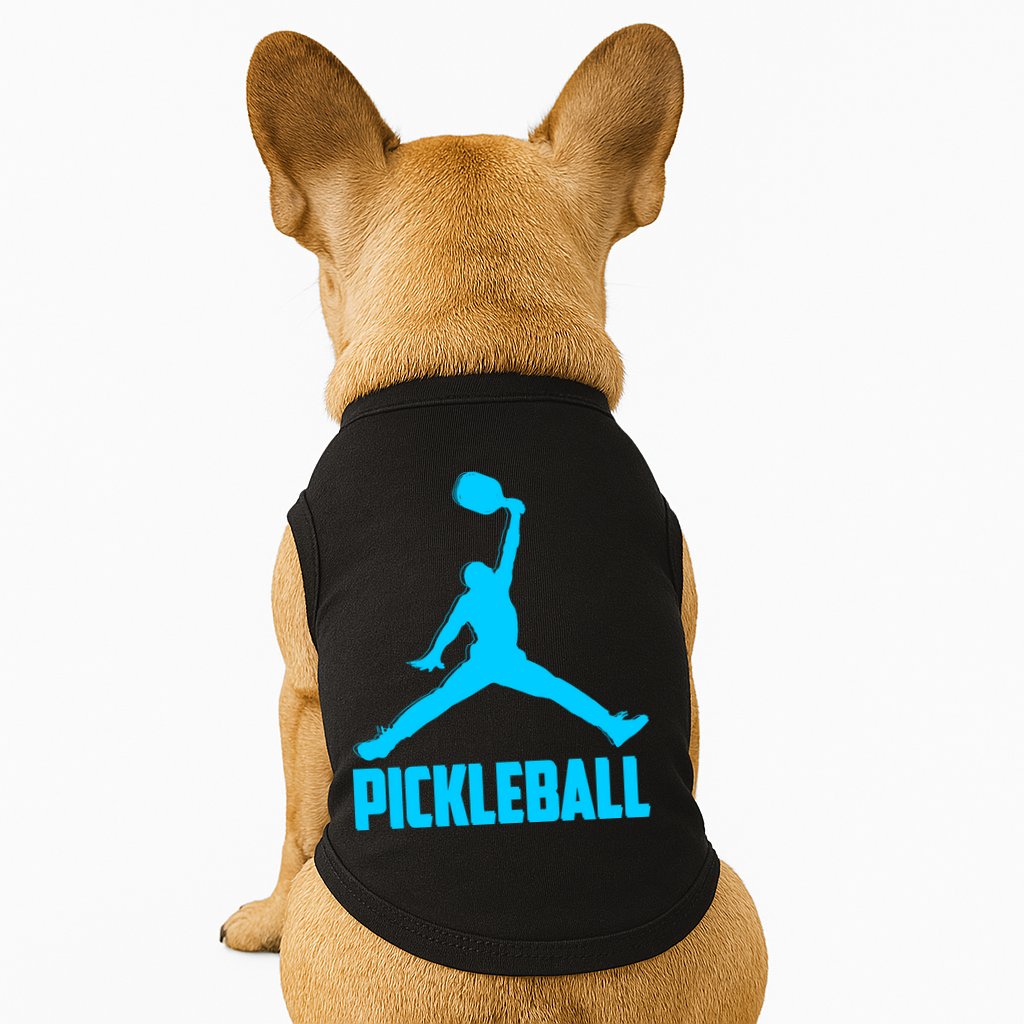 Sky Blue Pickleball Sports Logo Doggie Tank