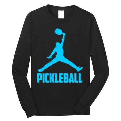 Sky Blue Pickleball Sports Logo Long Sleeve Shirt