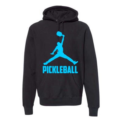 Sky Blue Pickleball Sports Logo Premium Hoodie