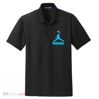 Sky Blue Pickleball Sports Logo Dry Zone Grid Polo