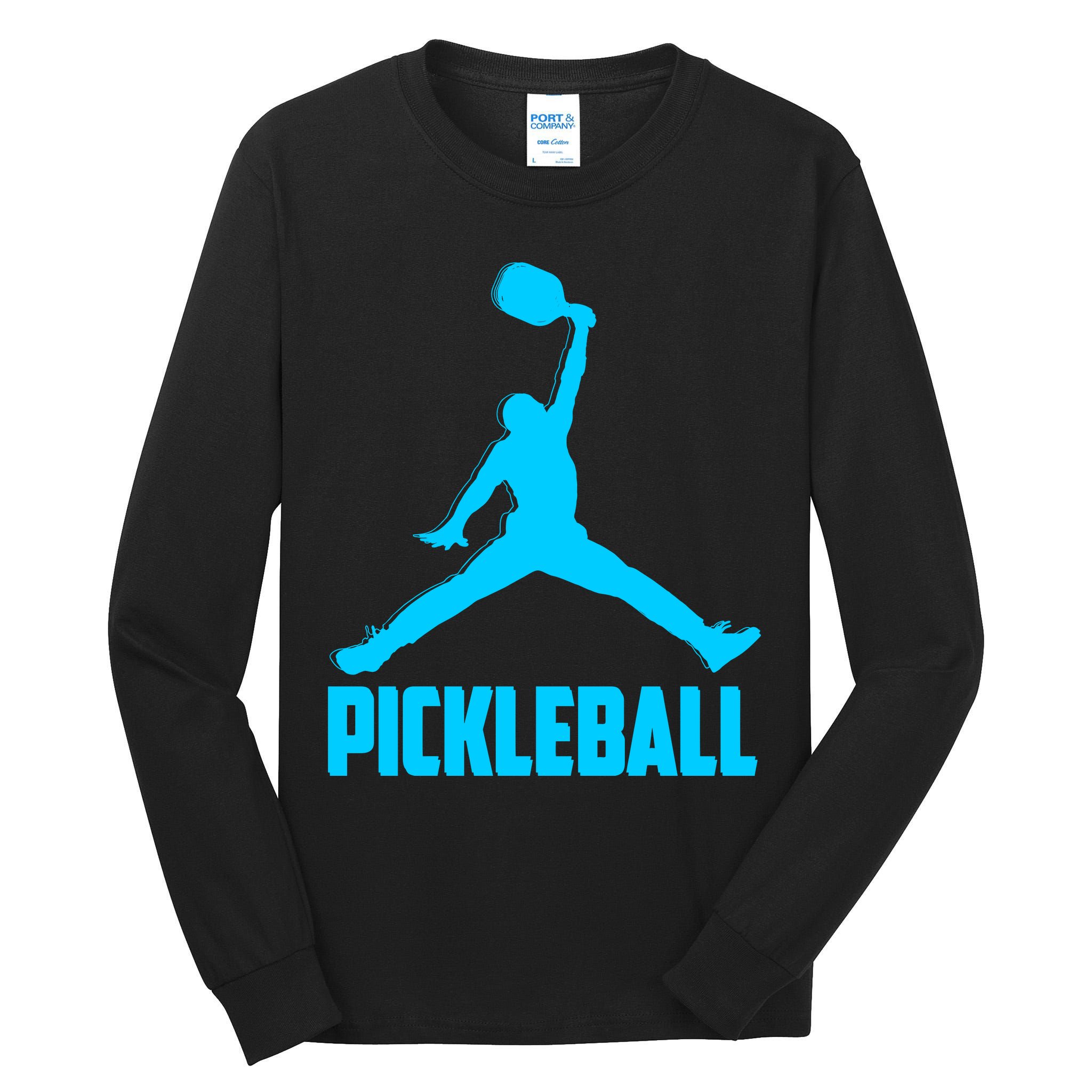 Sky Blue Pickleball Sports Logo Tall Long Sleeve T-Shirt