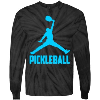 Sky Blue Pickleball Sports Logo Tie-Dye Long Sleeve Shirt