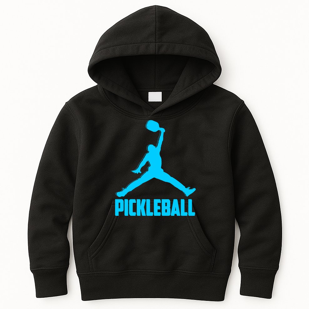 Sky Blue Pickleball Sports Logo Kids Hoodie
