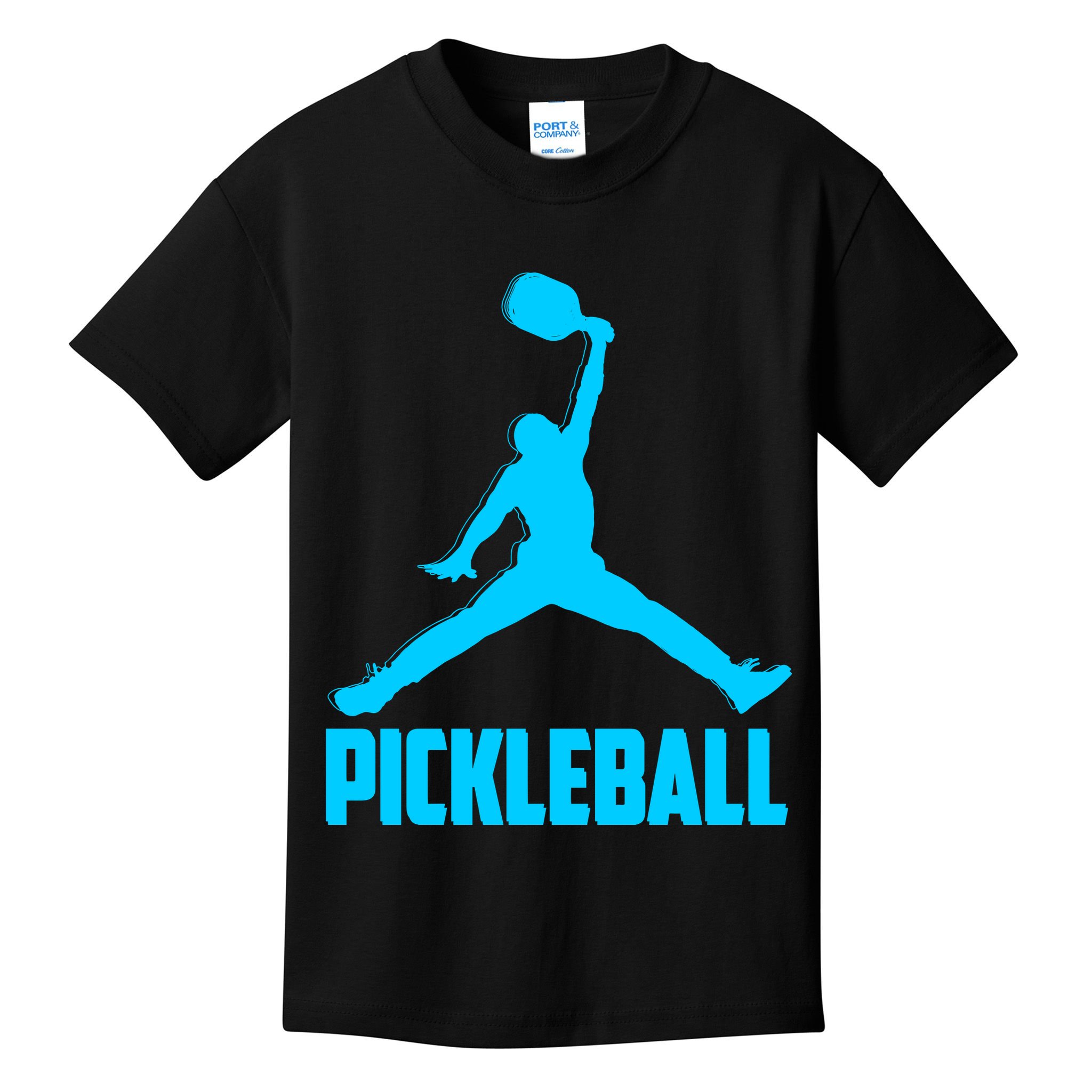 Sky Blue Pickleball Sports Logo Kids T-Shirt
