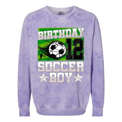 Soccer Birthday Party 12th Birthday 12 Years Old Colorblast Crewneck Sweatshirt