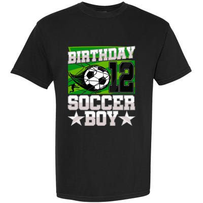 Soccer Birthday Party 12th Birthday 12 Years Old Garment-Dyed Heavyweight T-Shirt