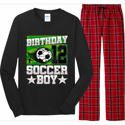 Soccer Birthday Party 12th Birthday 12 Years Old Long Sleeve Pajama Set