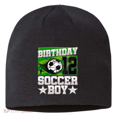 Soccer Birthday Party 12th Birthday 12 Years Old Sustainable Beanie