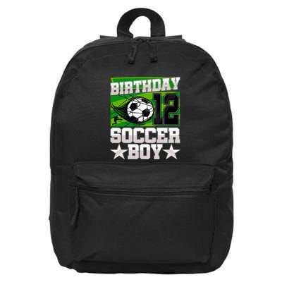 Soccer Birthday Party 12th Birthday 12 Years Old 16 in Basic Backpack