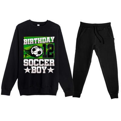 Soccer Birthday Party 12th Birthday 12 Years Old Premium Crewneck Sweatsuit Set