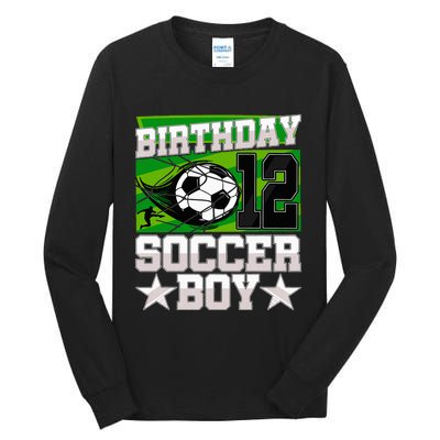 Soccer Birthday Party 12th Birthday 12 Years Old Tall Long Sleeve T-Shirt