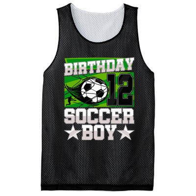 Soccer Birthday Party 12th Birthday 12 Years Old Mesh Reversible Basketball Jersey Tank