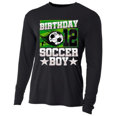 Soccer Birthday Party 12th Birthday 12 Years Old Cooling Performance Long Sleeve Crew