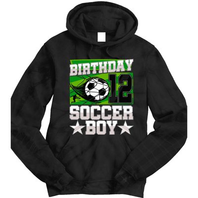 Soccer Birthday Party 12th Birthday 12 Years Old Tie Dye Hoodie