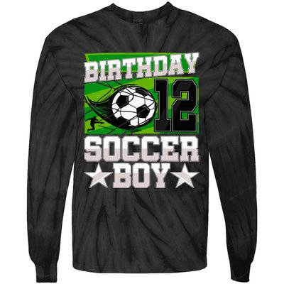 Soccer Birthday Party 12th Birthday 12 Years Old Tie-Dye Long Sleeve Shirt