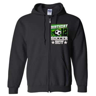 Soccer Birthday Party 12th Birthday 12 Years Old Full Zip Hoodie