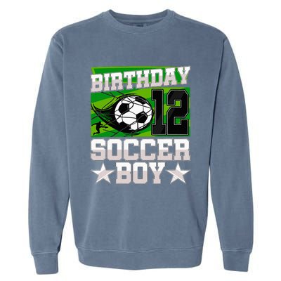 Soccer Birthday Party 12th Birthday 12 Years Old Garment-Dyed Sweatshirt