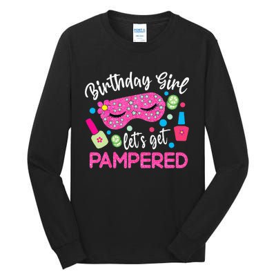 Spa Birthday Party Supplies For Girl Lets Get Pampered Tall Long Sleeve T-Shirt