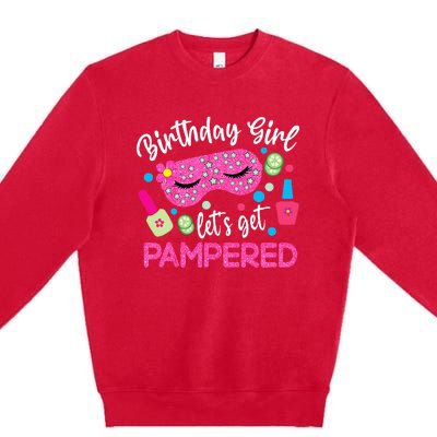 Spa Birthday Party Supplies For Girl Lets Get Pampered Premium Crewneck Sweatshirt