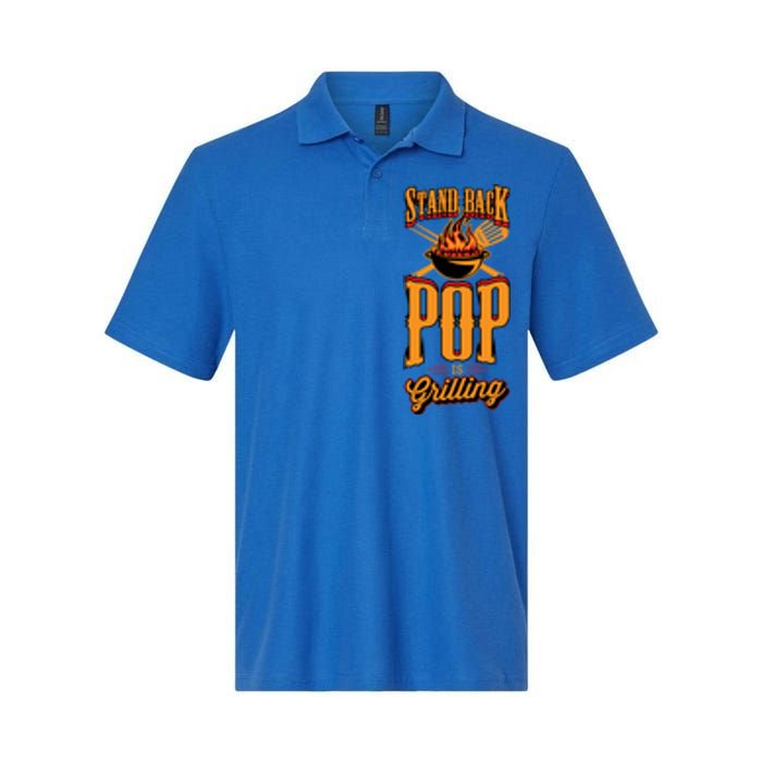 Stand Back Pop Is Grilling Grill Flame Master Bbq Gift Softstyle Adult Sport Polo