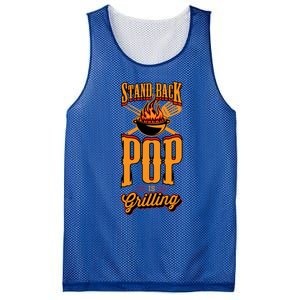 Stand Back Pop Is Grilling Grill Flame Master Bbq Gift Mesh Reversible Basketball Jersey Tank