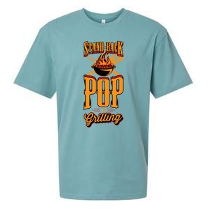 Stand Back Pop Is Grilling Grill Flame Master Bbq Gift Sueded Cloud Jersey T-Shirt