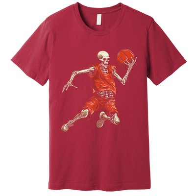 Spooky Basketball Player Skeleton Halloween Premium T-Shirt