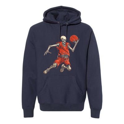 Spooky Basketball Player Skeleton Halloween Premium Hoodie