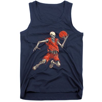 Spooky Basketball Player Skeleton Halloween Tank Top