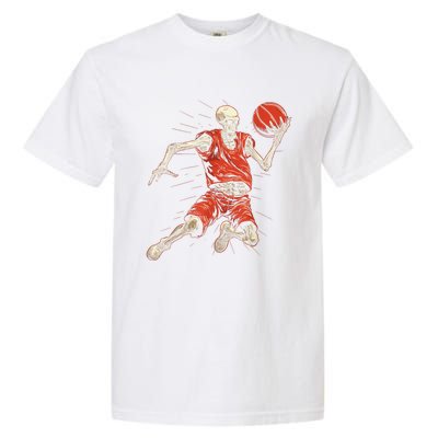 Spooky Basketball Player Skeleton Halloween Garment-Dyed Heavyweight T-Shirt