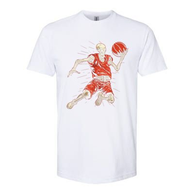 Spooky Basketball Player Skeleton Halloween Softstyle CVC T-Shirt