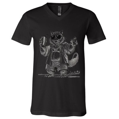 Spring Break Party King – Cool Cat Vibes V-Neck T-Shirt