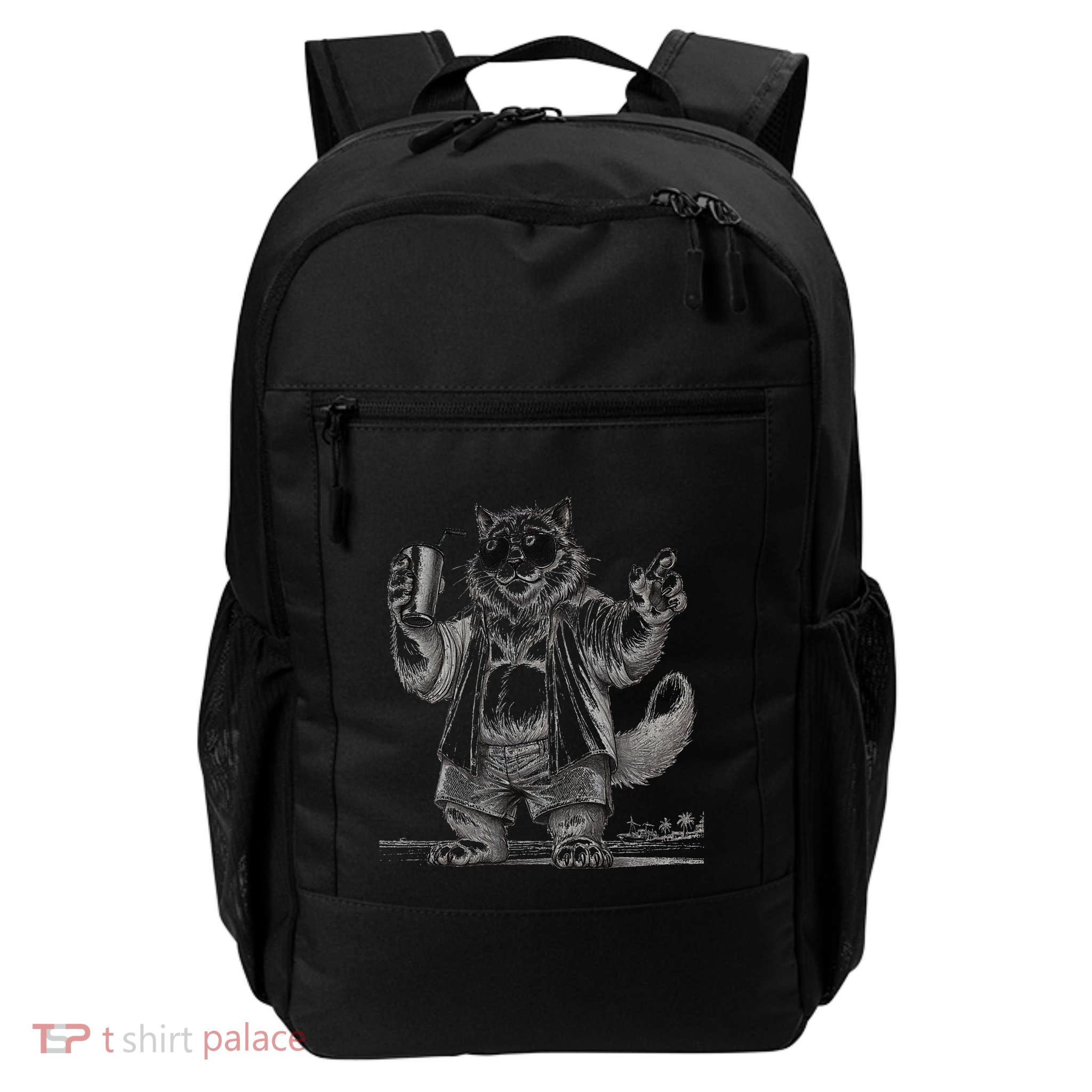 Spring Break Party King – Cool Cat Vibes Daily Commute Backpack