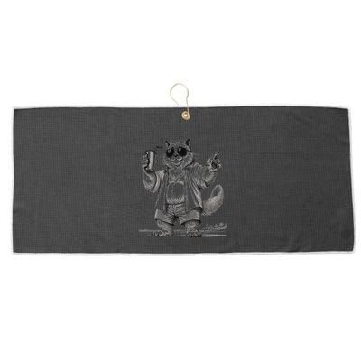 Spring Break Party King – Cool Cat Vibes Large Microfiber Waffle Golf Towel