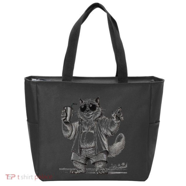 Spring Break Party King – Cool Cat Vibes Zip Tote Bag