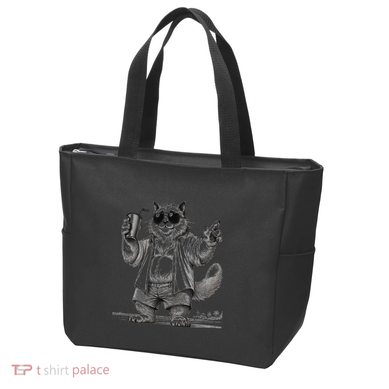 Spring Break Party King – Cool Cat Vibes Zip Tote Bag